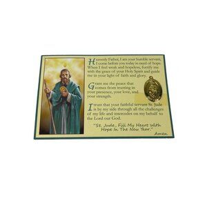 Saint Jude Gold-Tone Prayer Medal Prayer Card